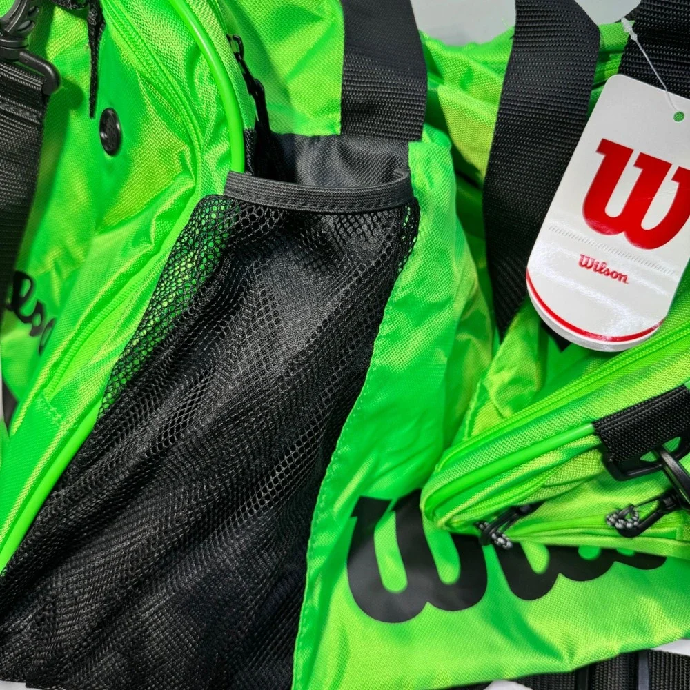 Wilson All Gear Pickleball Bag Neon Green Black Duffle‎ Racket WRZ618300 NWT New